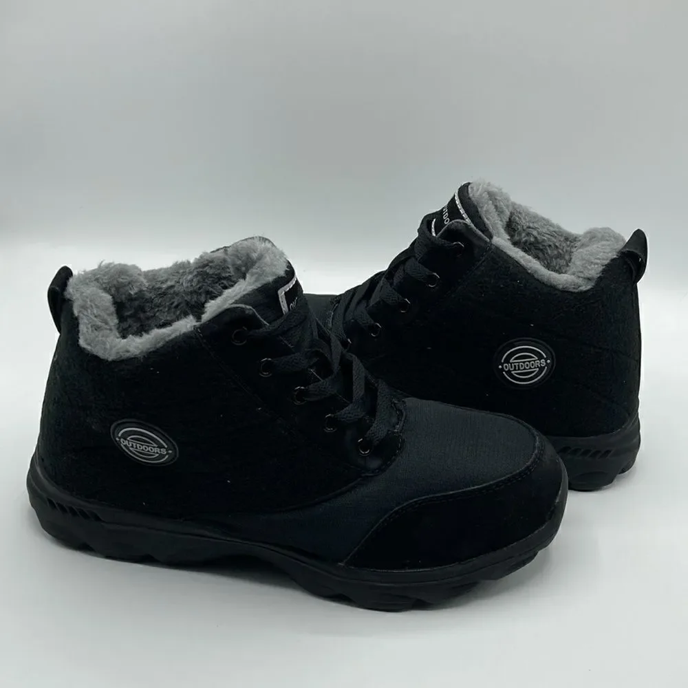 Snow Boots Faux Fur Lined Booties Anti-Slip Ankle Boots Winter Sneakers Size 9